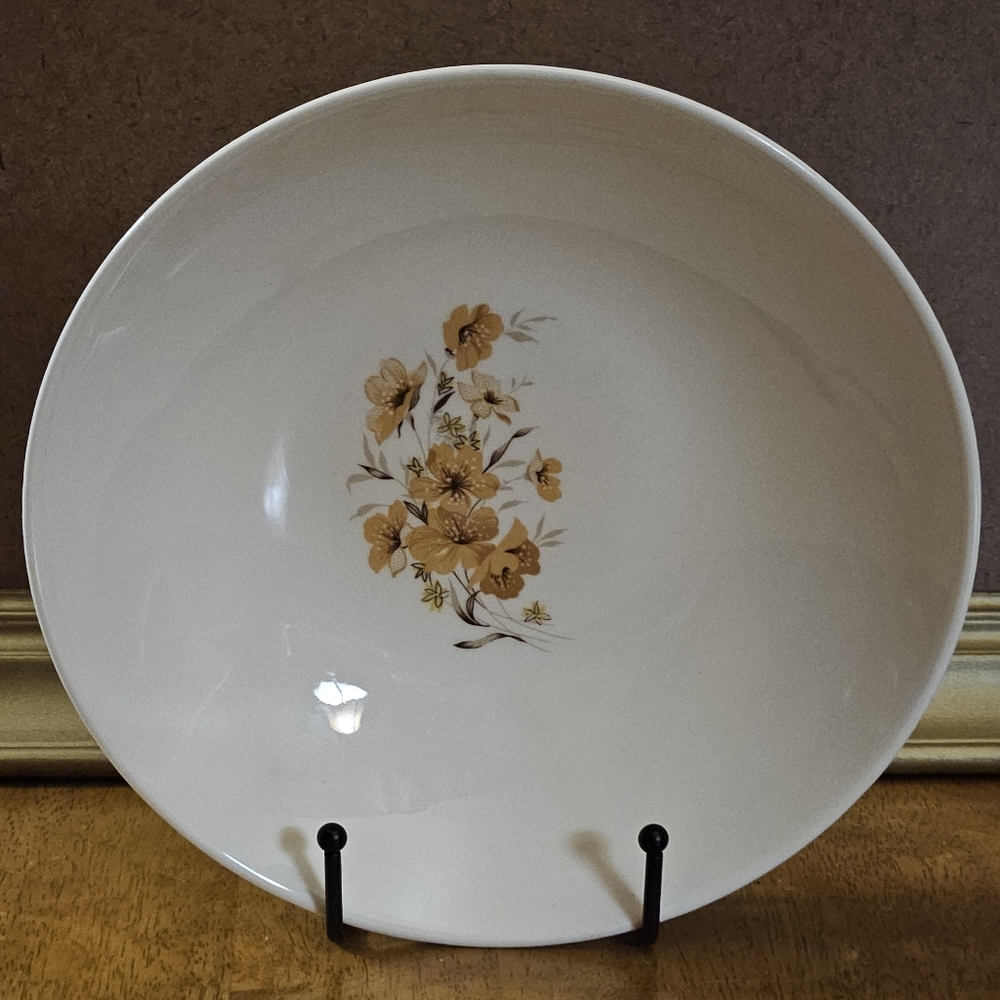 Taylor Smith & Taylor "Wood Rose" Round Vegetable Bowl 8.25' Diameter MCM 1961